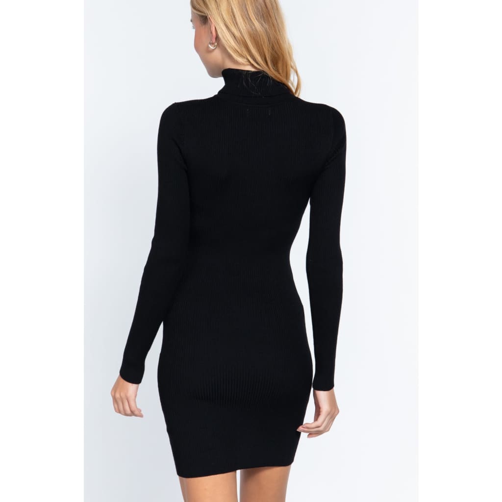 Turtle Neck Sewater Mini Dress