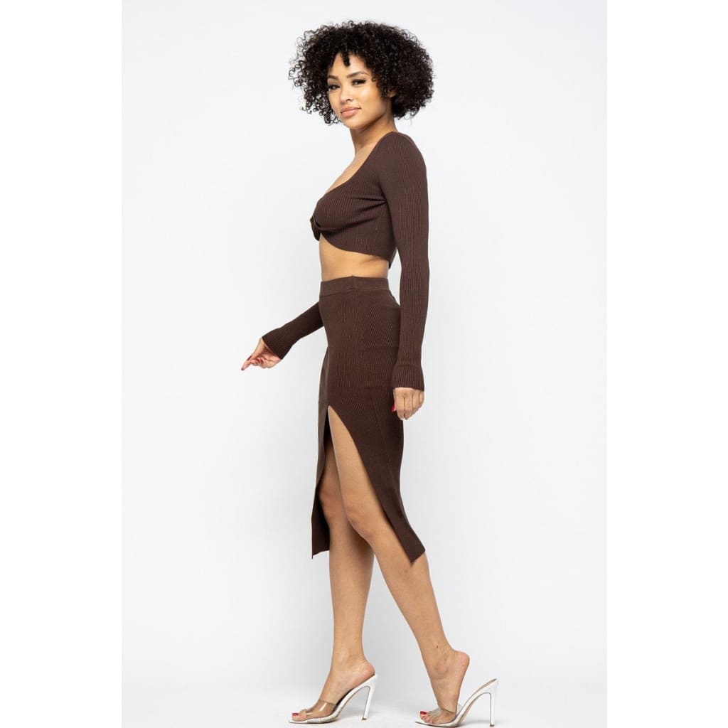 High Slit Skirt Set
