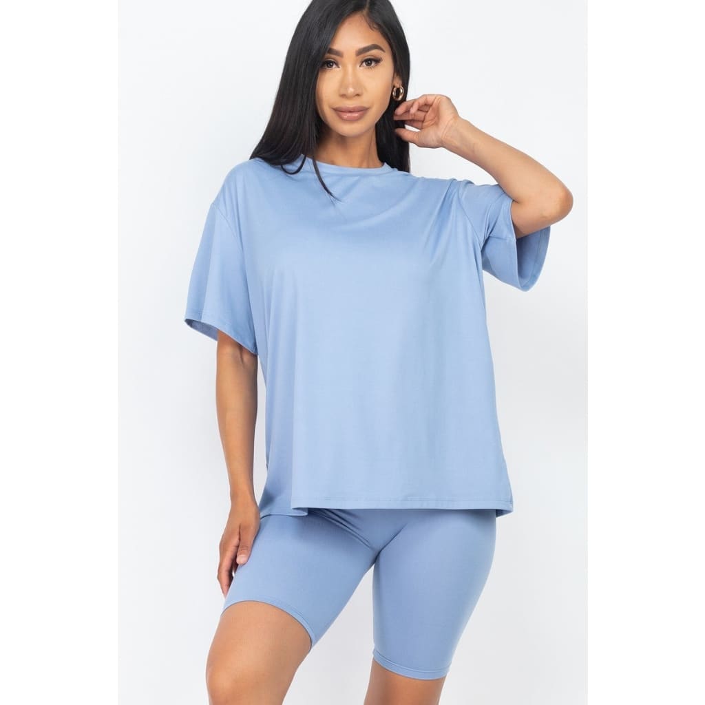 Loose Fit Top And Bike Shorts Set