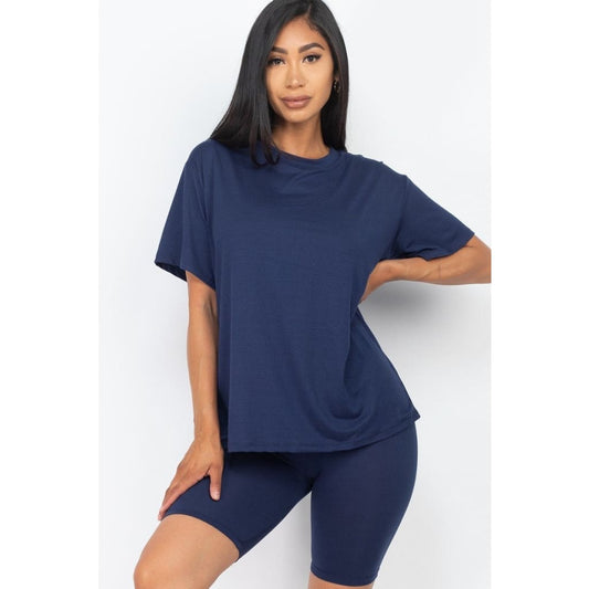 Loose Fit Top And Bike Shorts Set