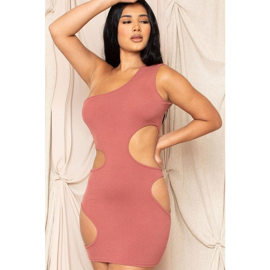One Shoulder Cutout Mini Dress