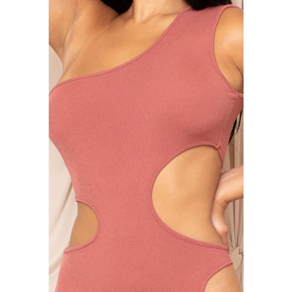 One Shoulder Cutout Mini Dress