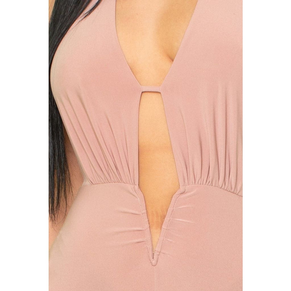 Plunging Halter Neck Jumpsuit